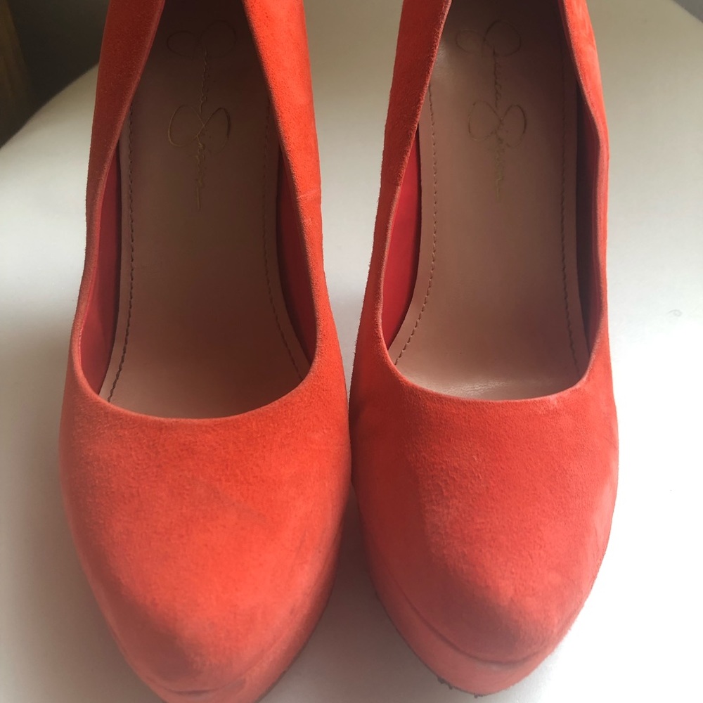 Orange suede shoes